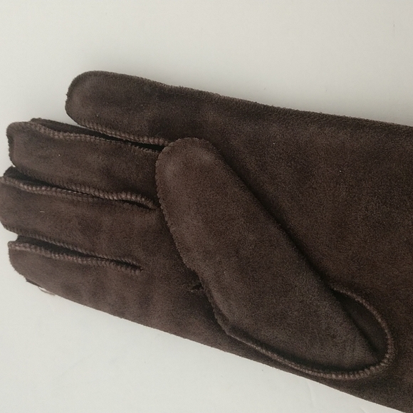 New Leather Winter Gloves with Sherpa Lining Large - Picture 4 of 4